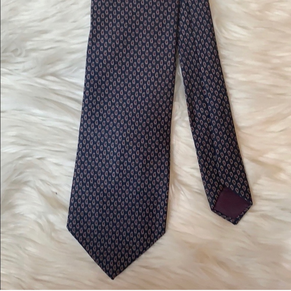 VINTAGE Barney's New York 💯 Silk Blue Tie